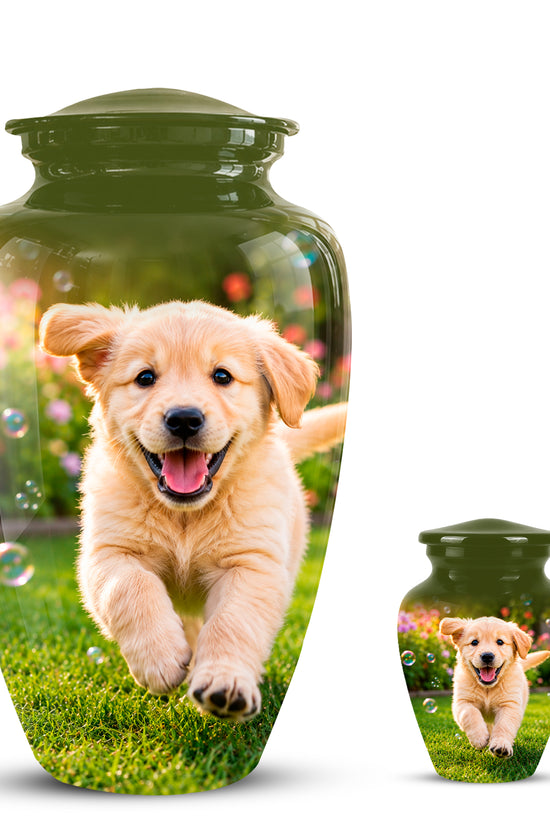 Playful Pet Puppy Cremation Urn - Custom Memorial Urns For Dog Ashes