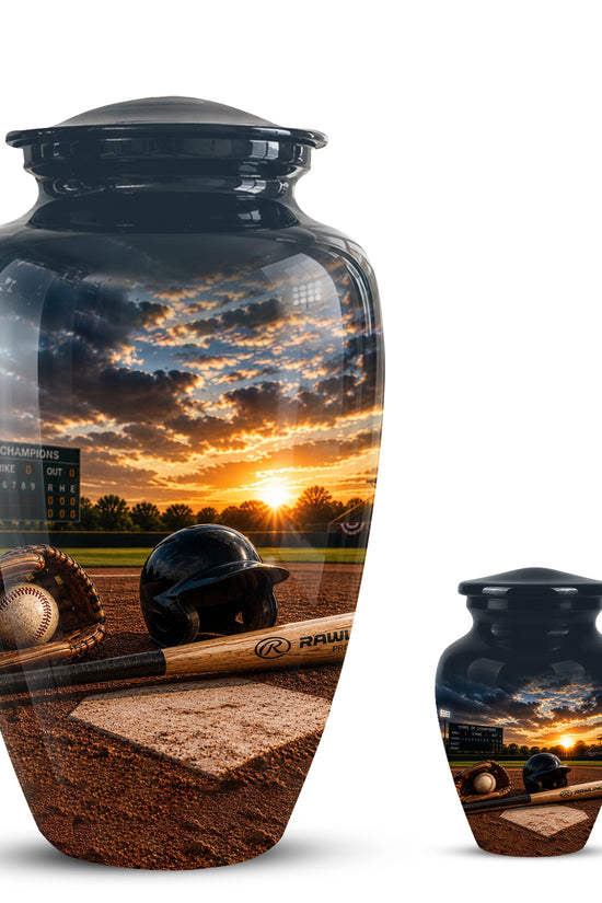Personalized Baseball Bat & Accessories Urn - Sunset Funeral Urns For Ashes