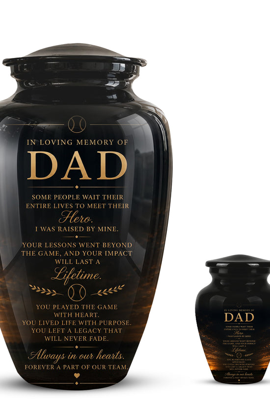Personalized Black Urns For Dad - Quotes Aluminum Memorial Urns For Father