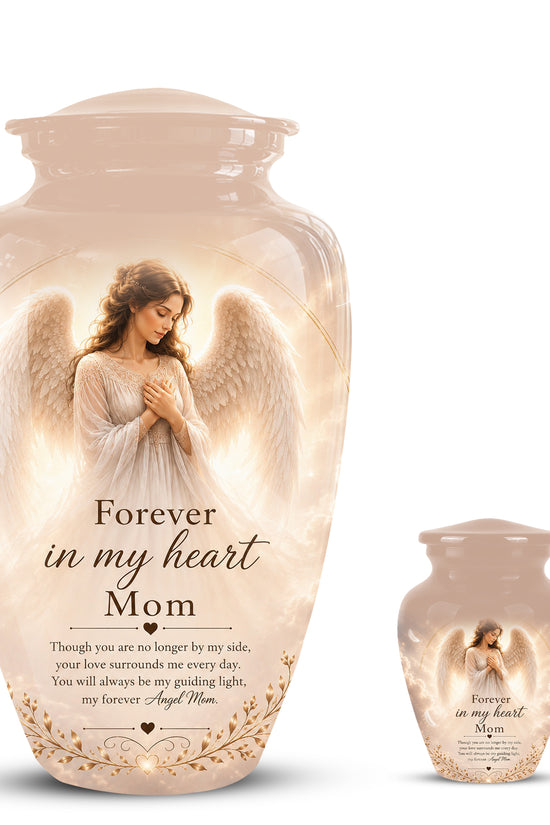 Majestic Angel Mom With Wings Urn - Personalized Quotes Cremation Urn For Ashes