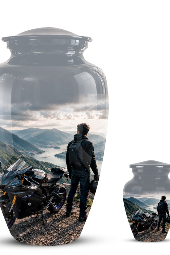 Mountain Rider Cremation Urn - Peaceful Tribute Urns For Motorbike Rider's Ashes