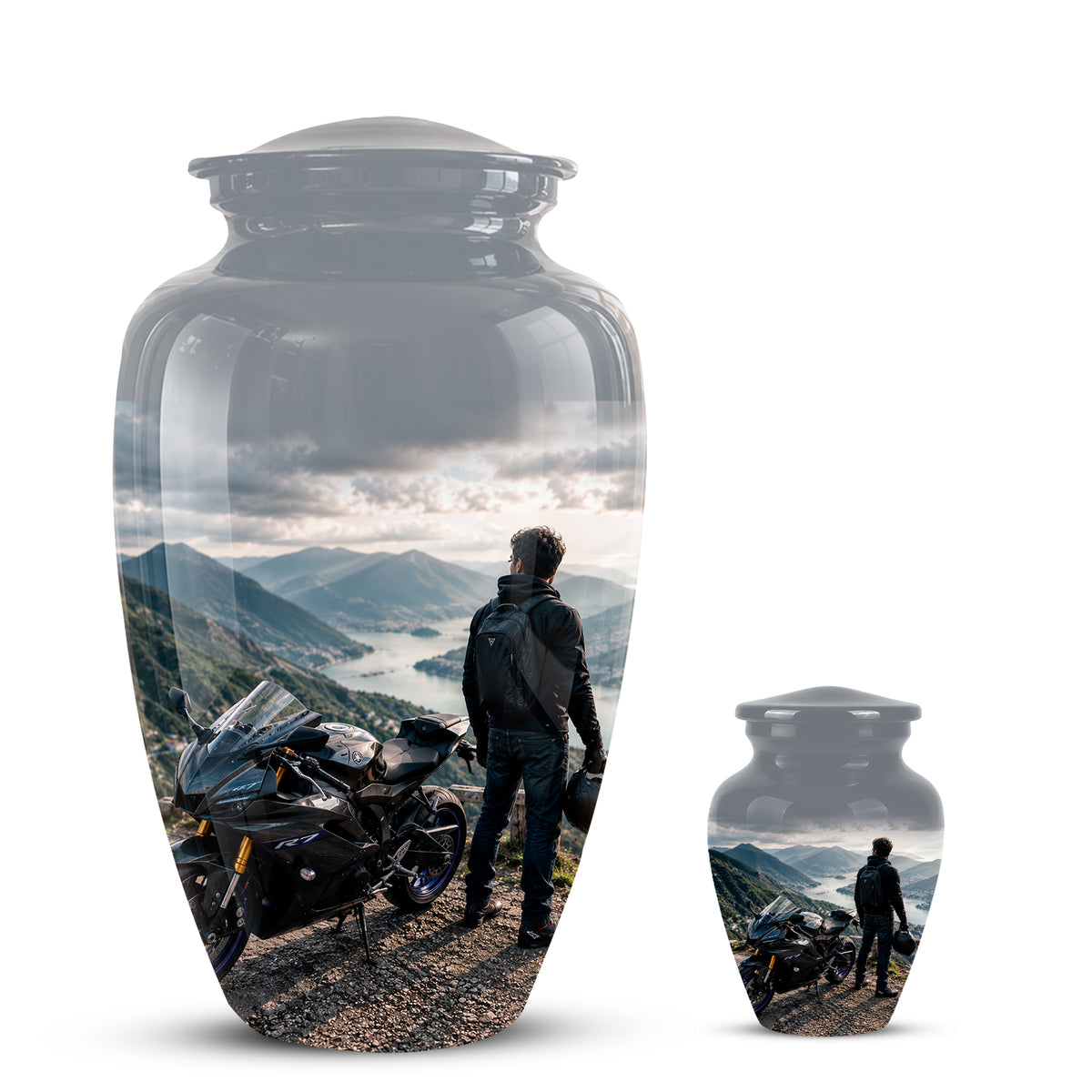 Mountain Rider Cremation Urn - Peaceful Tribute Urns For Motorbike Rider's Ashes