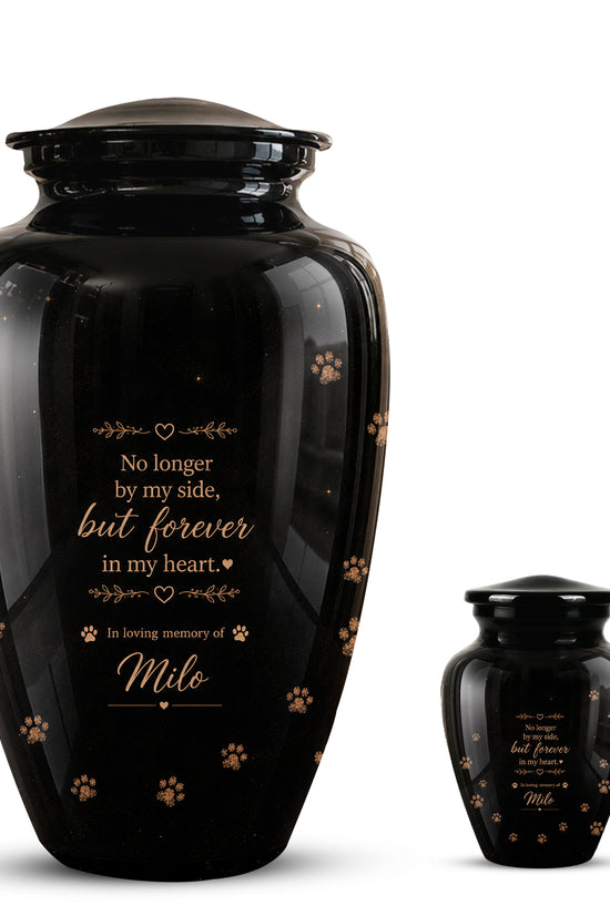 Personalized Black Cat Memorial Urn – Engraved Quote & Paw Prints For Ashes