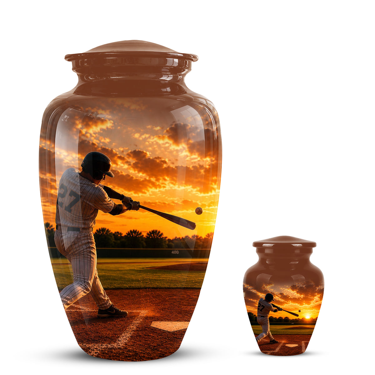 Personalized Baseball Hitters Cremation Urn - Handcrafted Memorial Urns For Ashes