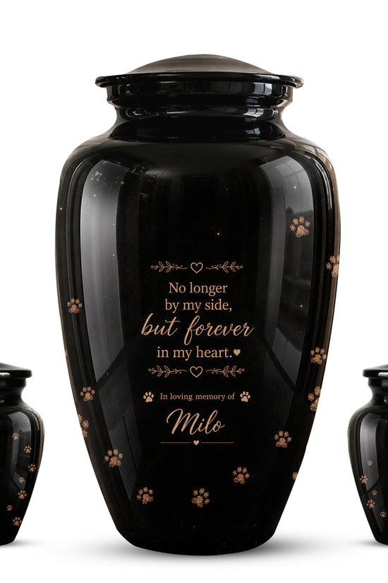 Personalized Black Cat Memorial Urn – Engraved Quote & Paw Prints For Ashes