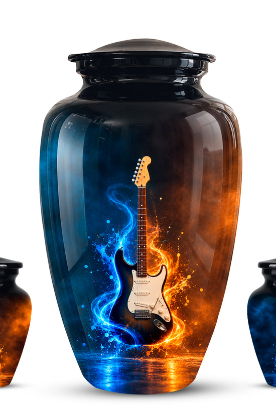 Surreal Guitar in a Glass Jar – Artistic Music-Inspired Artwork Urns For Ashes