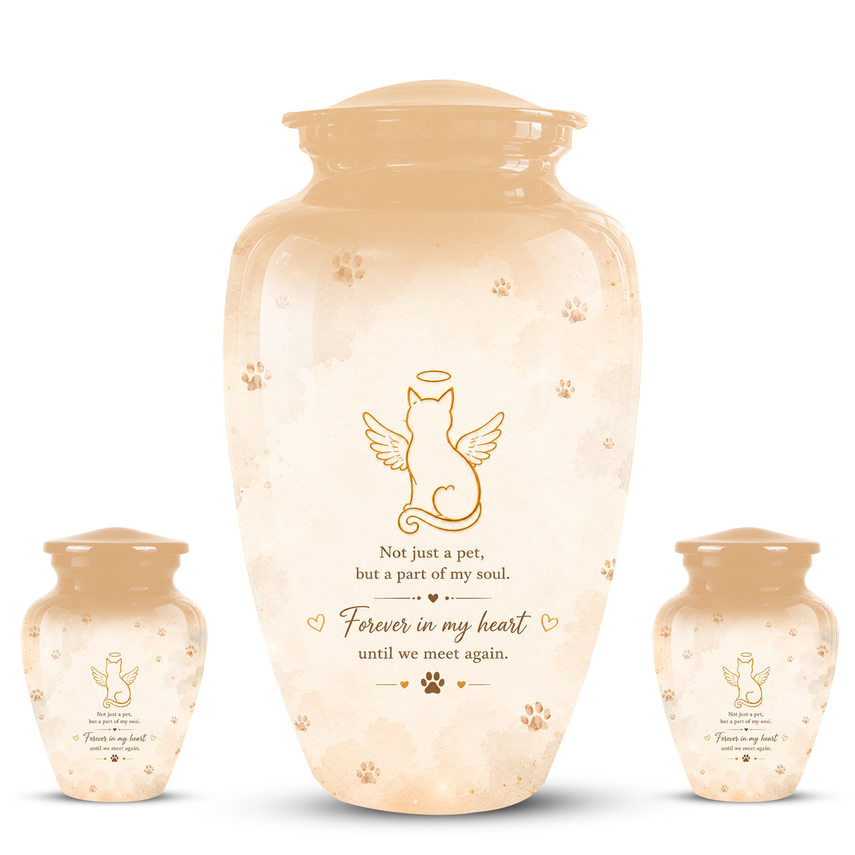 Personalized Cat Cremation Aluminum Urn – Artistic Pet Ashes Memorial