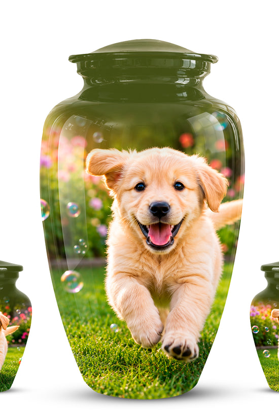 Playful Pet Puppy Cremation Urn - Custom Memorial Urns For Dog Ashes