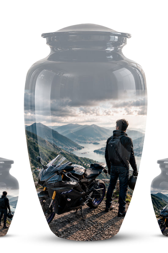 Mountain Rider Cremation Urn - Peaceful Tribute Urns For Motorbike Rider's Ashes