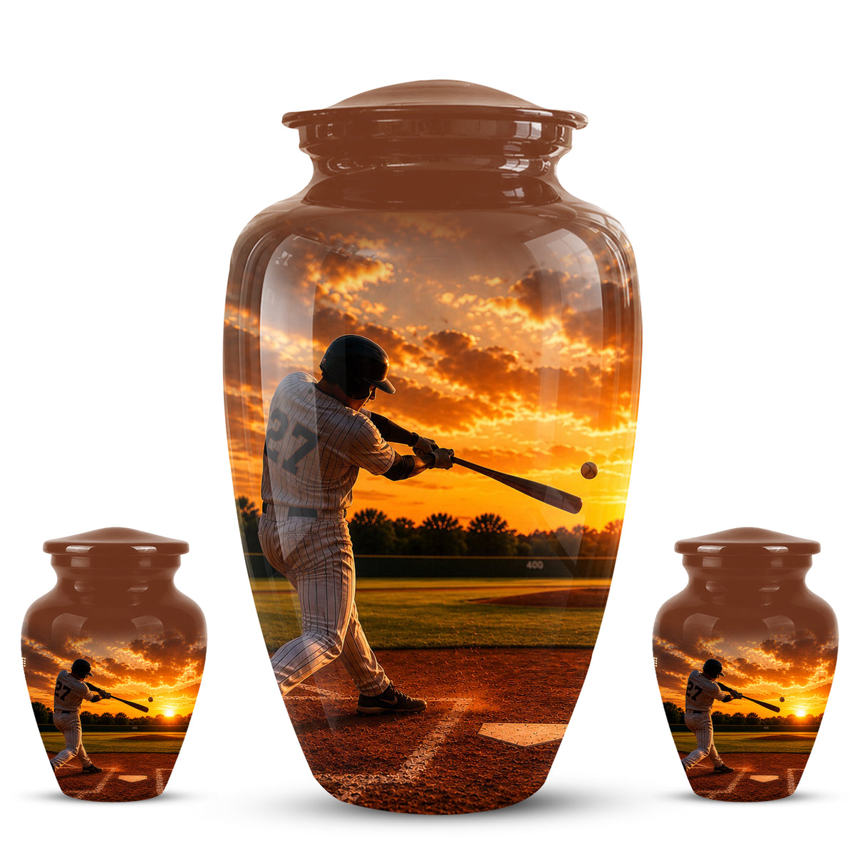 Personalized Baseball Hitters Cremation Urn - Handcrafted Memorial Urns For Ashes