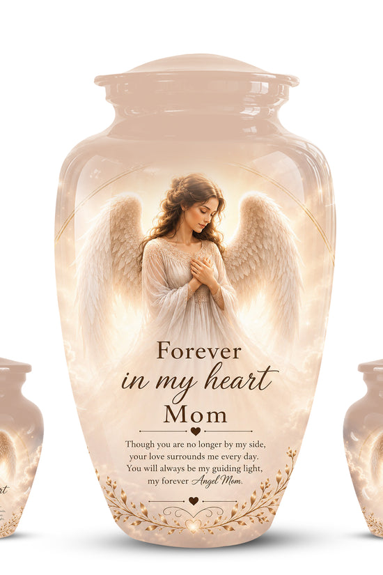 Majestic Angel Mom With Wings Urn - Personalized Quotes Cremation Urn For Ashes