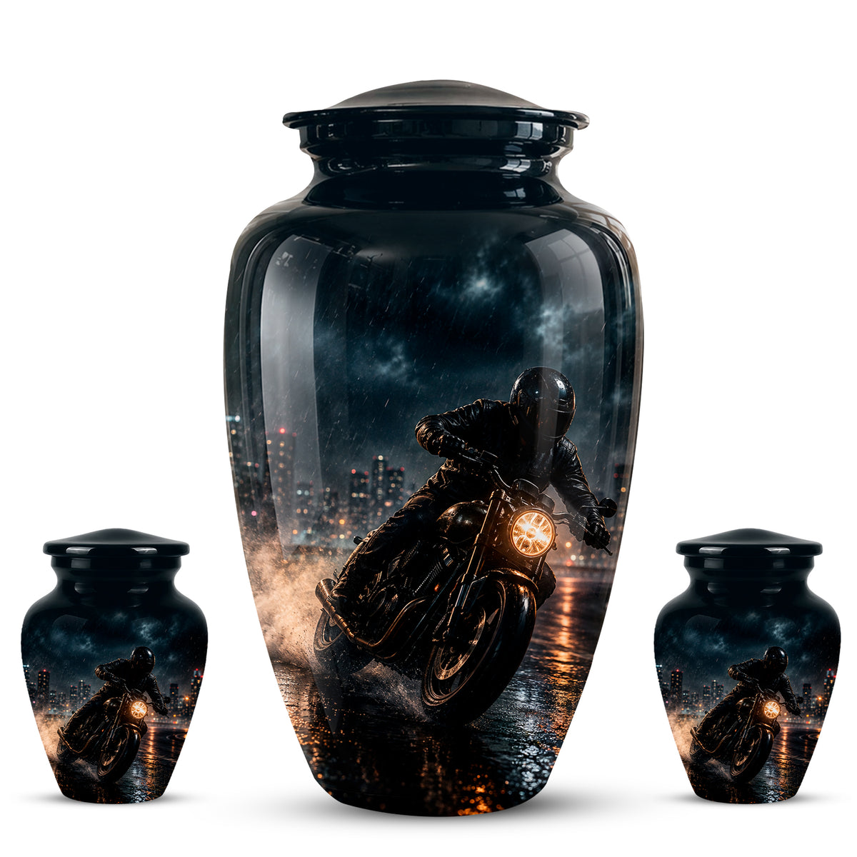 Personalized Biker Cremation Urn – Motorcycle Rider Memorial Tribute