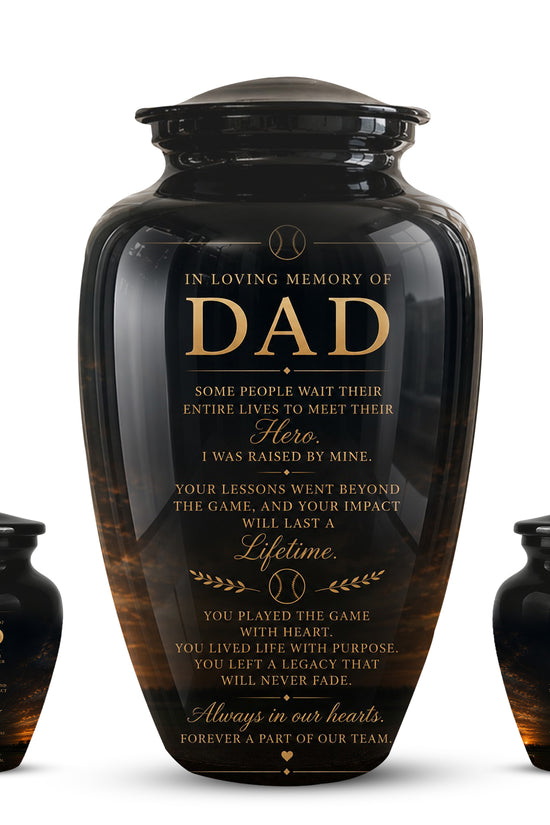 Personalized Black Urns For Dad - Quotes Aluminum Memorial Urns For Father