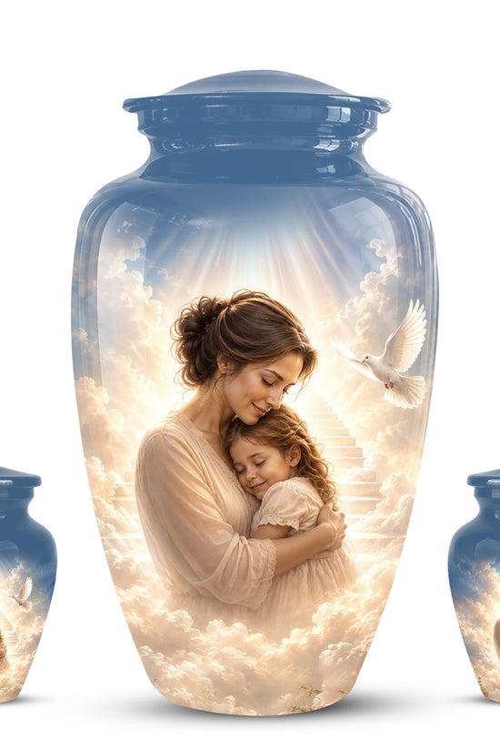 Heavenly Mom With Daughter Urn - Beautifully Customized Urns For Women