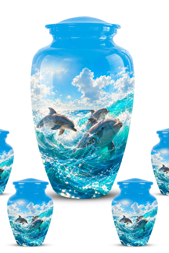 Dolphin Cremation Urns For Ashes - Leaping Dolphin Ocean Urns For Ashes