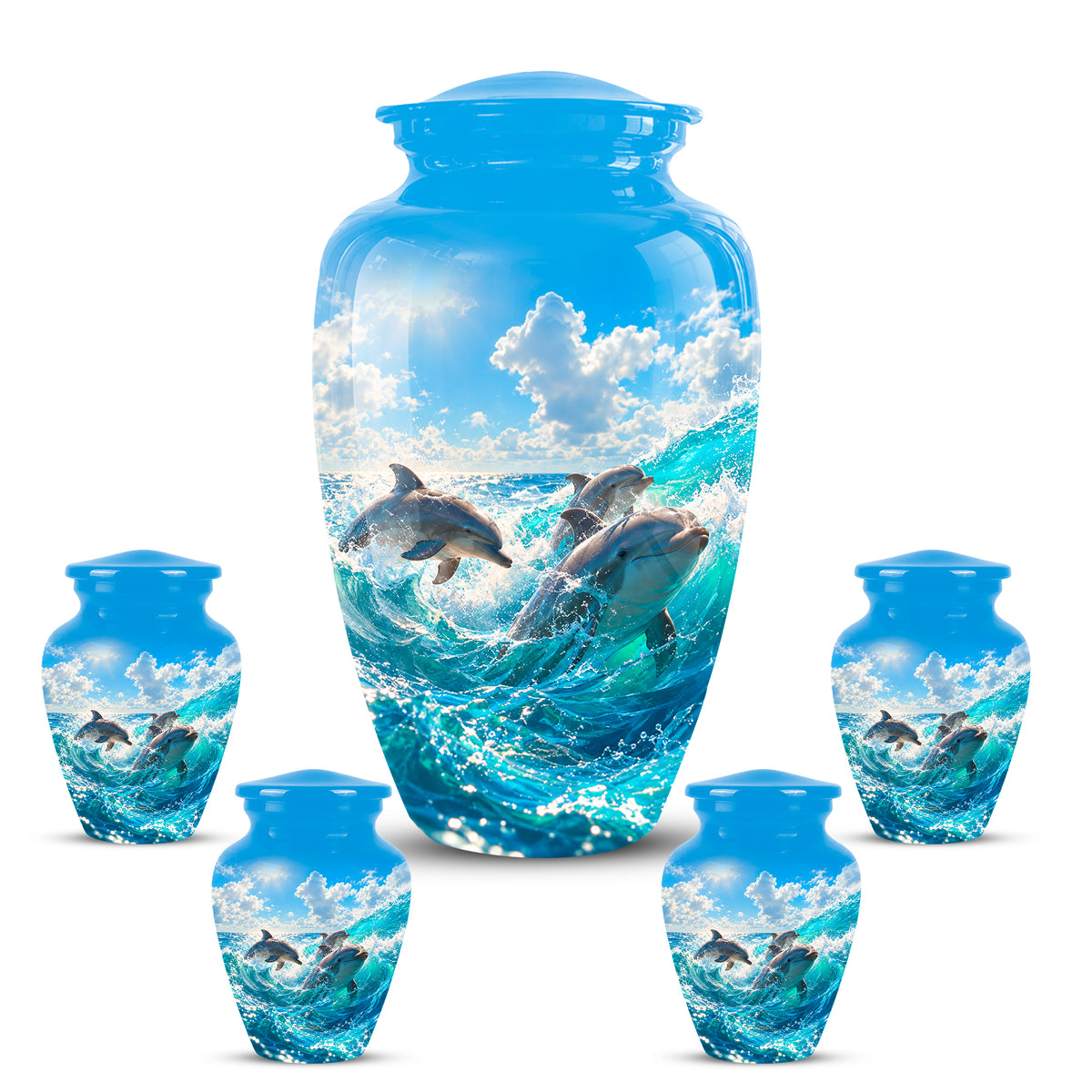 Dolphin Cremation Urns For Ashes - Leaping Dolphin Ocean Urns For Ashes