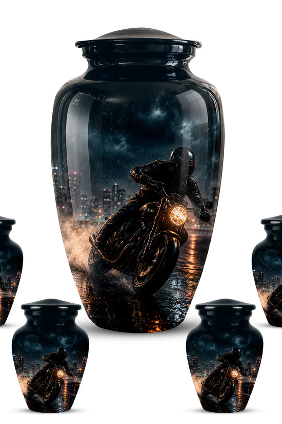 Personalized Biker Cremation Urn – Motorcycle Rider Memorial Tribute