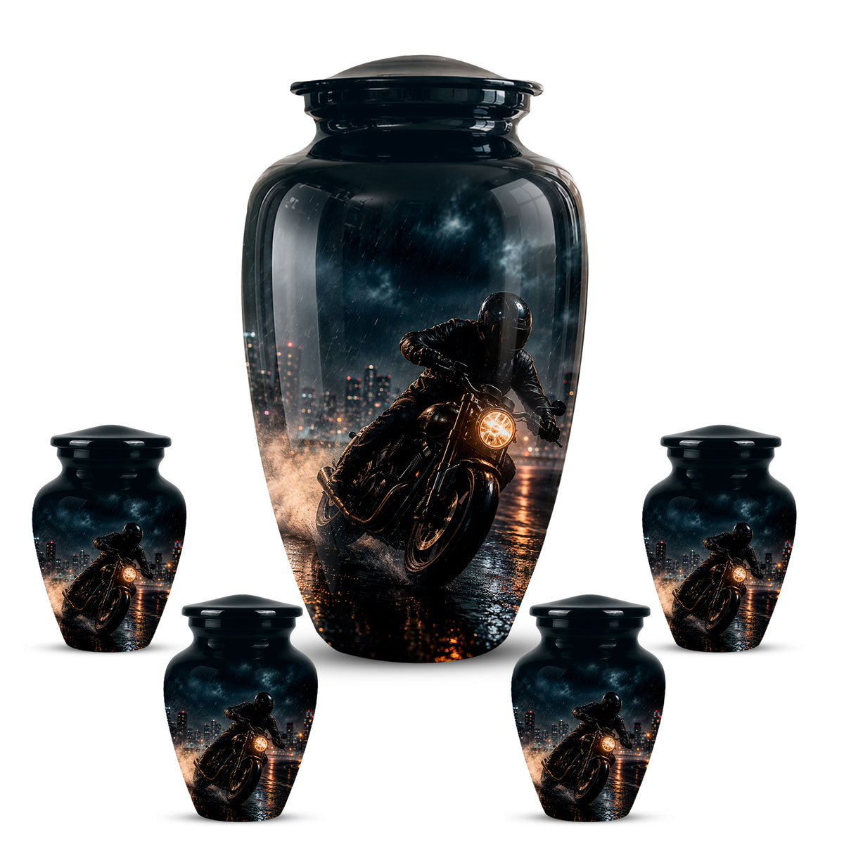 Personalized Biker Cremation Urn – Motorcycle Rider Memorial Tribute
