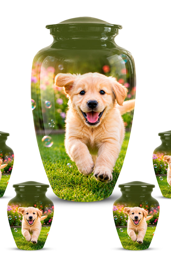 Playful Pet Puppy Cremation Urn - Custom Memorial Urns For Dog Ashes