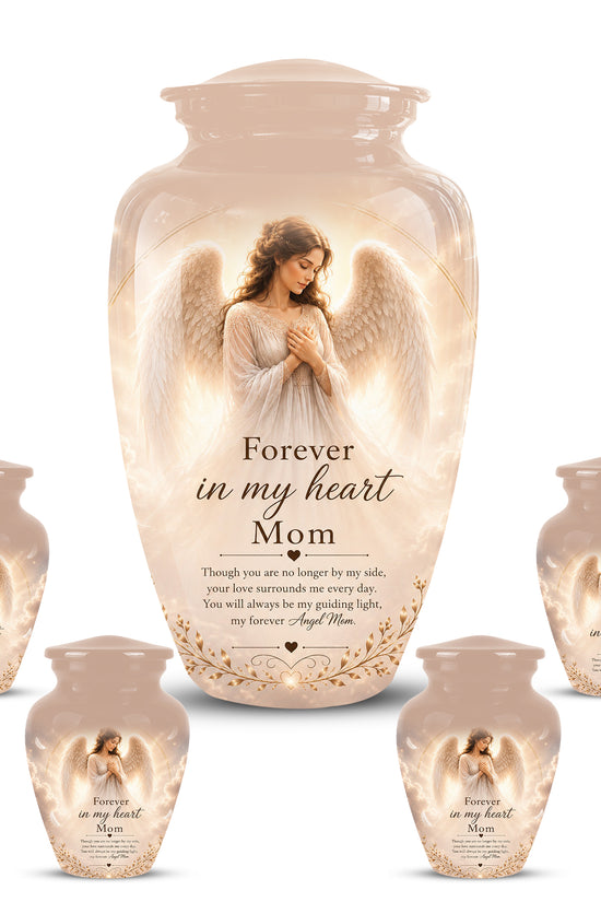 Majestic Angel Mom With Wings Urn - Personalized Quotes Cremation Urn For Ashes