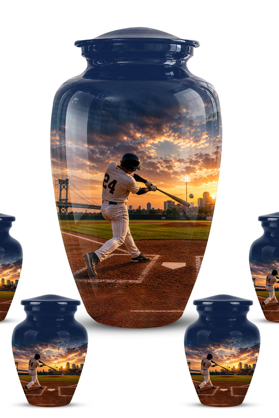 Personalized Baseball Hitter Cremation Urn - Handcrafted Urn For Athletes Ashes