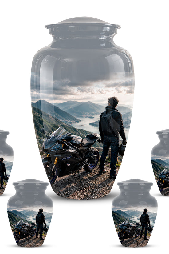 Mountain Rider Cremation Urn - Peaceful Tribute Urns For Motorbike Rider's Ashes
