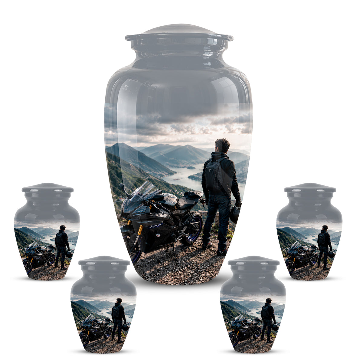 Mountain Rider Cremation Urn - Peaceful Tribute Urns For Motorbike Rider's Ashes