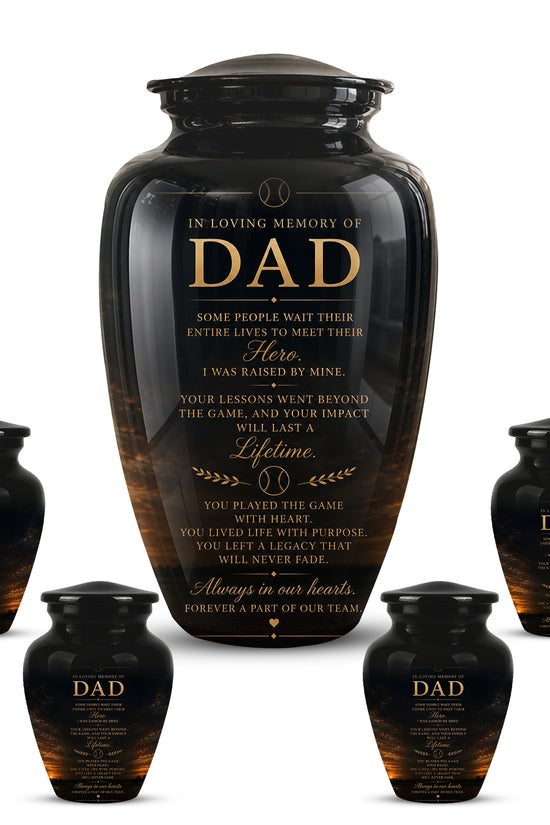 Personalized Black Urns For Dad - Quotes Aluminum Memorial Urns For Father