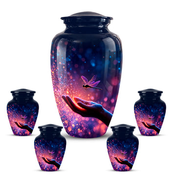 10 inch Large Urn with 4 Keepsake 3 inch