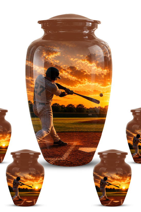 Personalized Baseball Hitters Cremation Urn - Handcrafted Memorial Urns For Ashes