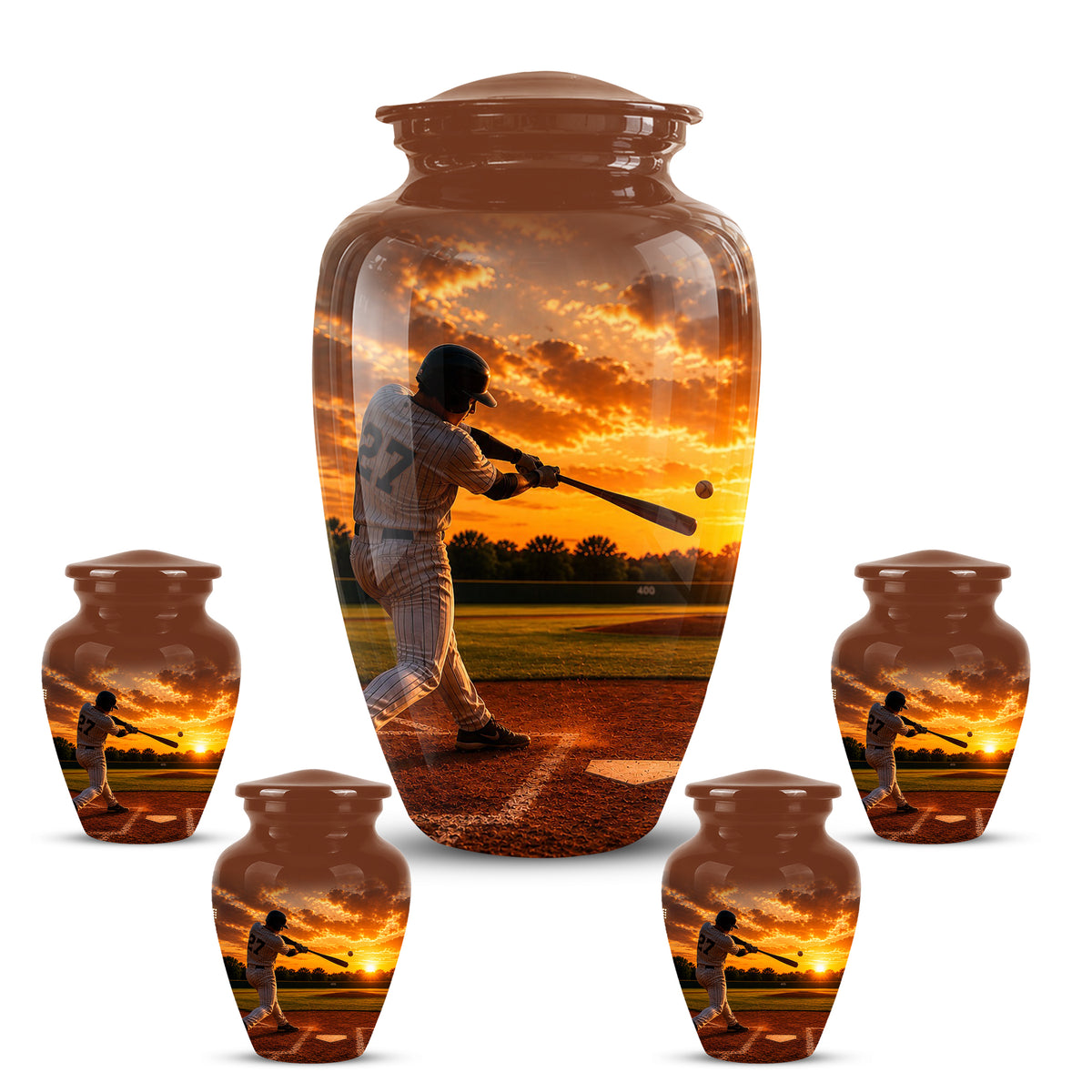 Personalized Baseball Hitters Cremation Urn - Handcrafted Memorial Urns For Ashes