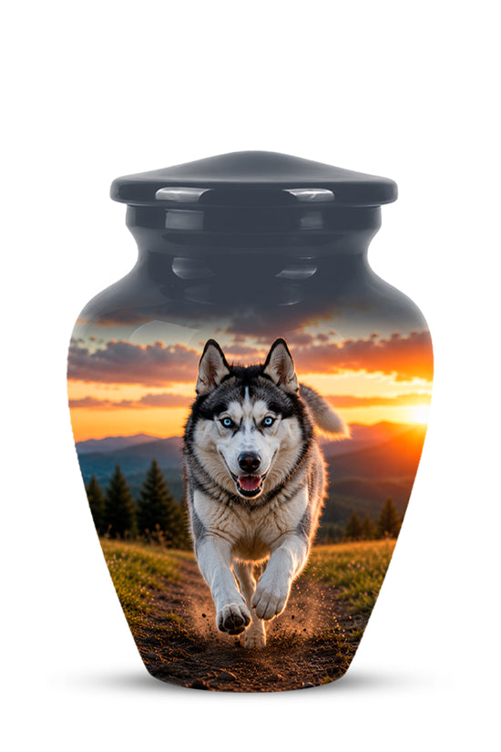 Siberian Husky Dog Memorial Urn – Custom Aluminum Pet Cremation Urn