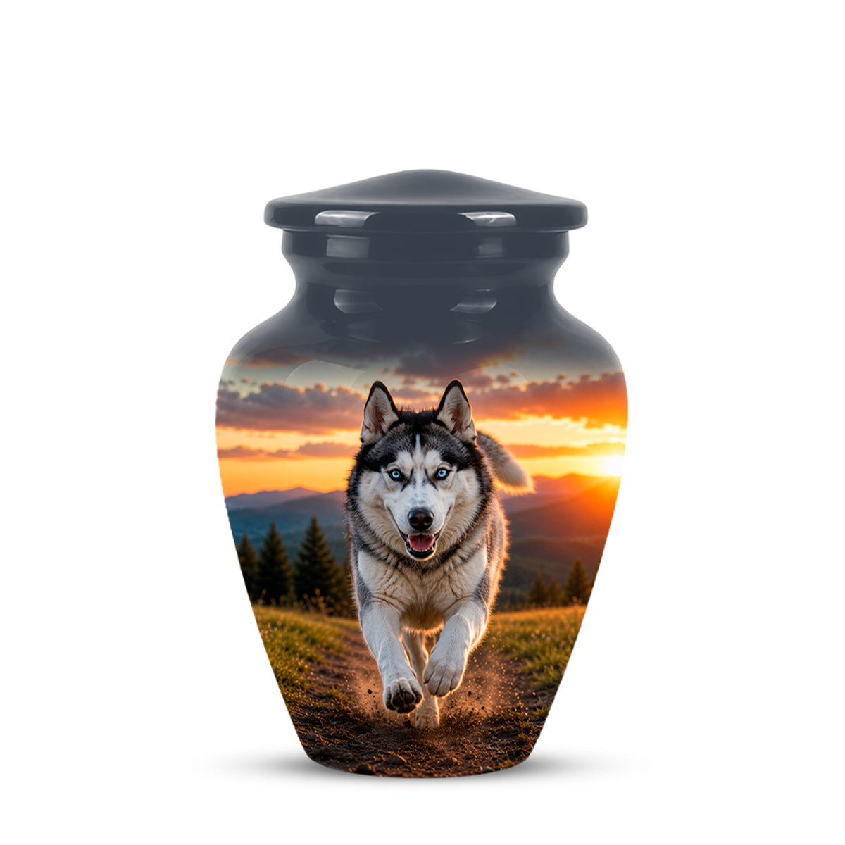 Siberian Husky Dog Memorial Urn – Custom Aluminum Pet Cremation Urn