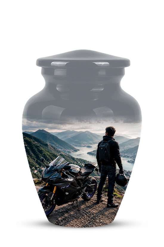 Mountain Rider Cremation Urn - Peaceful Tribute Urns For Motorbike Rider's Ashes