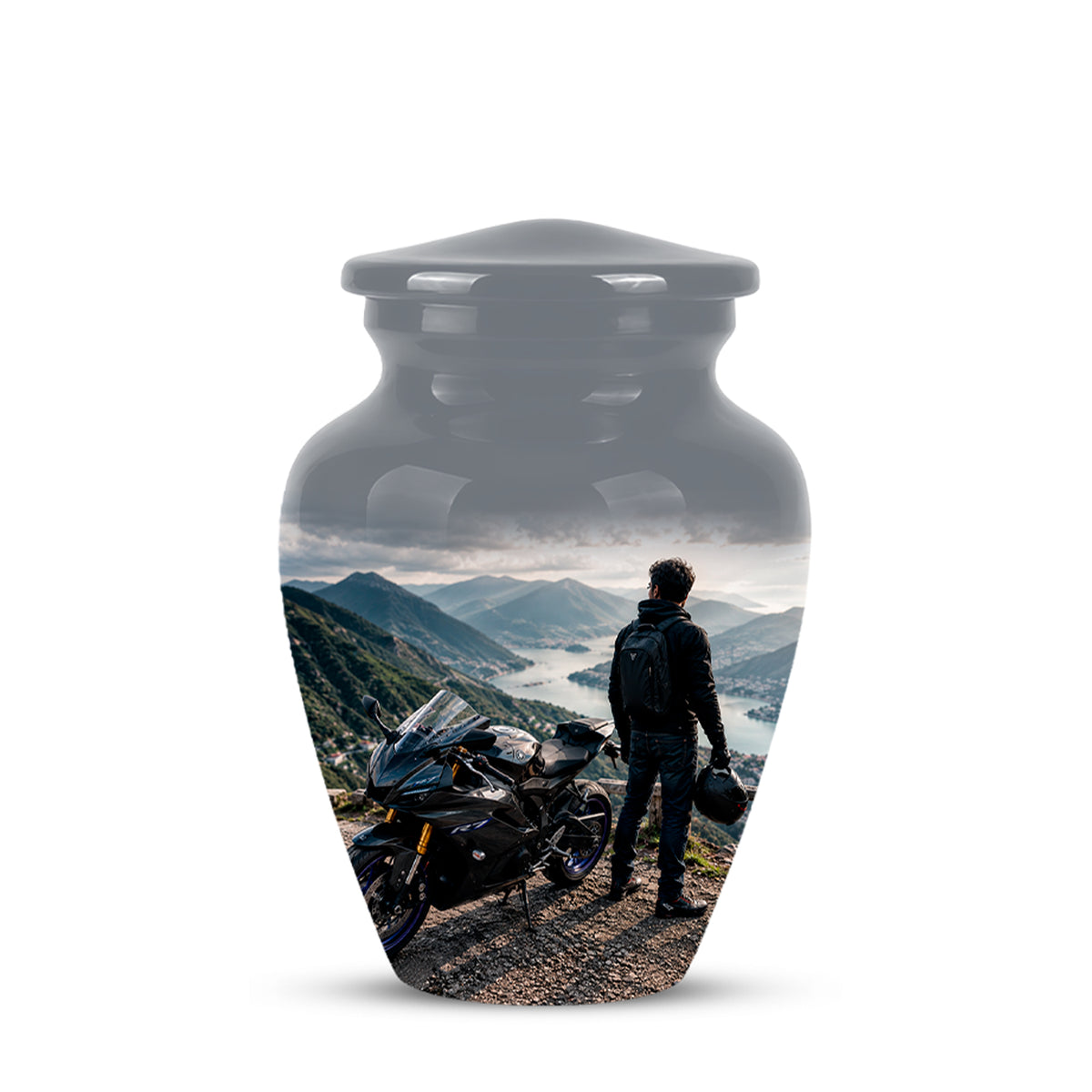 Mountain Rider Cremation Urn - Peaceful Tribute Urns For Motorbike Rider's Ashes