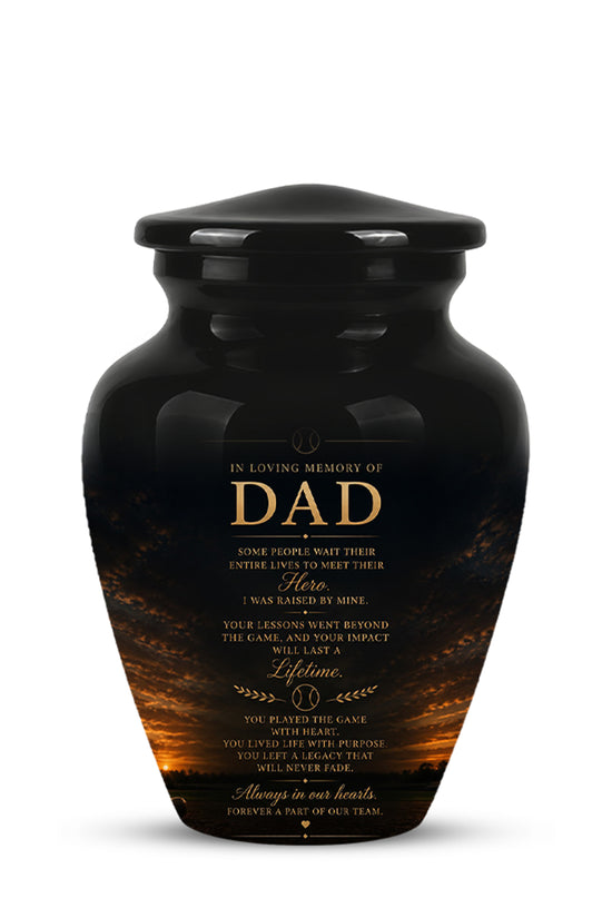 Personalized Black Urns For Dad - Quotes Aluminum Memorial Urns For Father