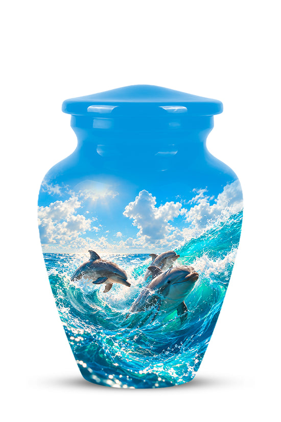 Dolphin Cremation Urns For Ashes - Leaping Dolphin Ocean Urns For Ashes