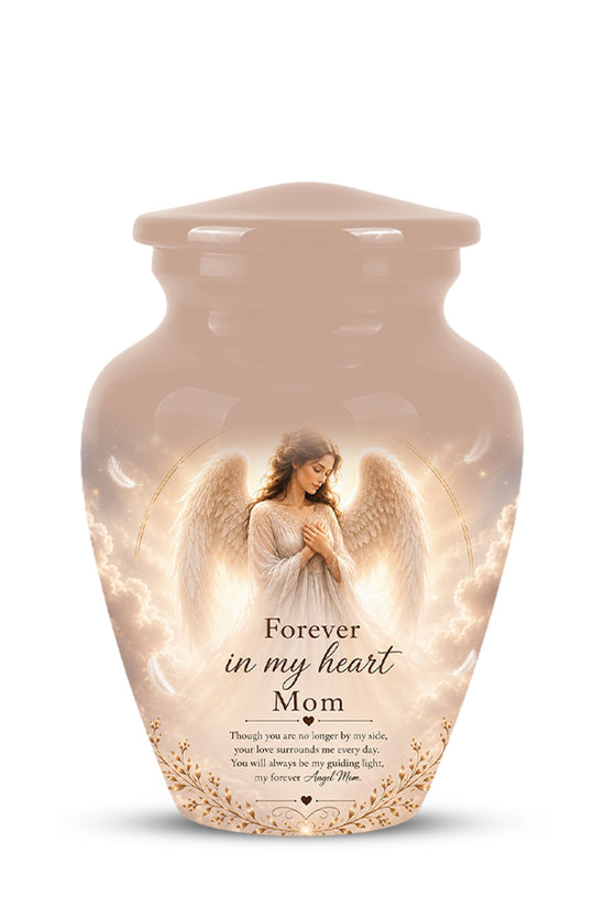 Majestic Angel Mom With Wings Urn - Personalized Quotes Cremation Urn For Ashes