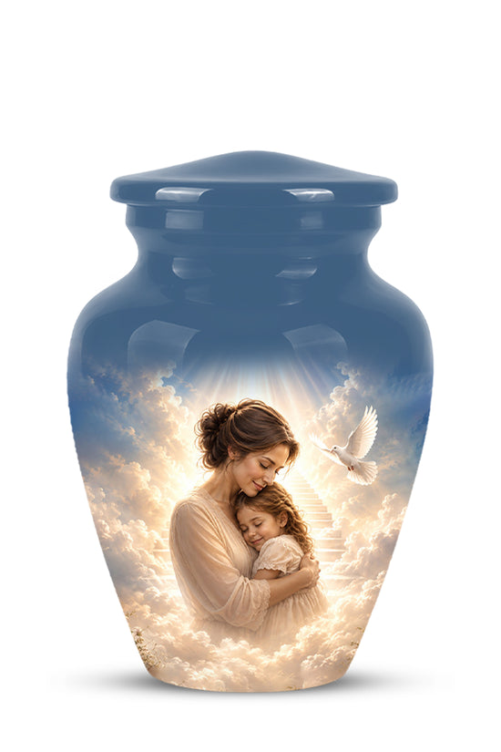 Heavenly Mom With Daughter Urn - Beautifully Customized Urns For Women