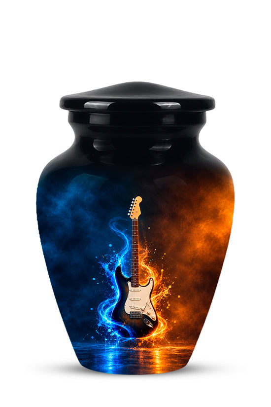 Surreal Guitar in a Glass Jar – Artistic Music-Inspired Artwork Urns For Ashes