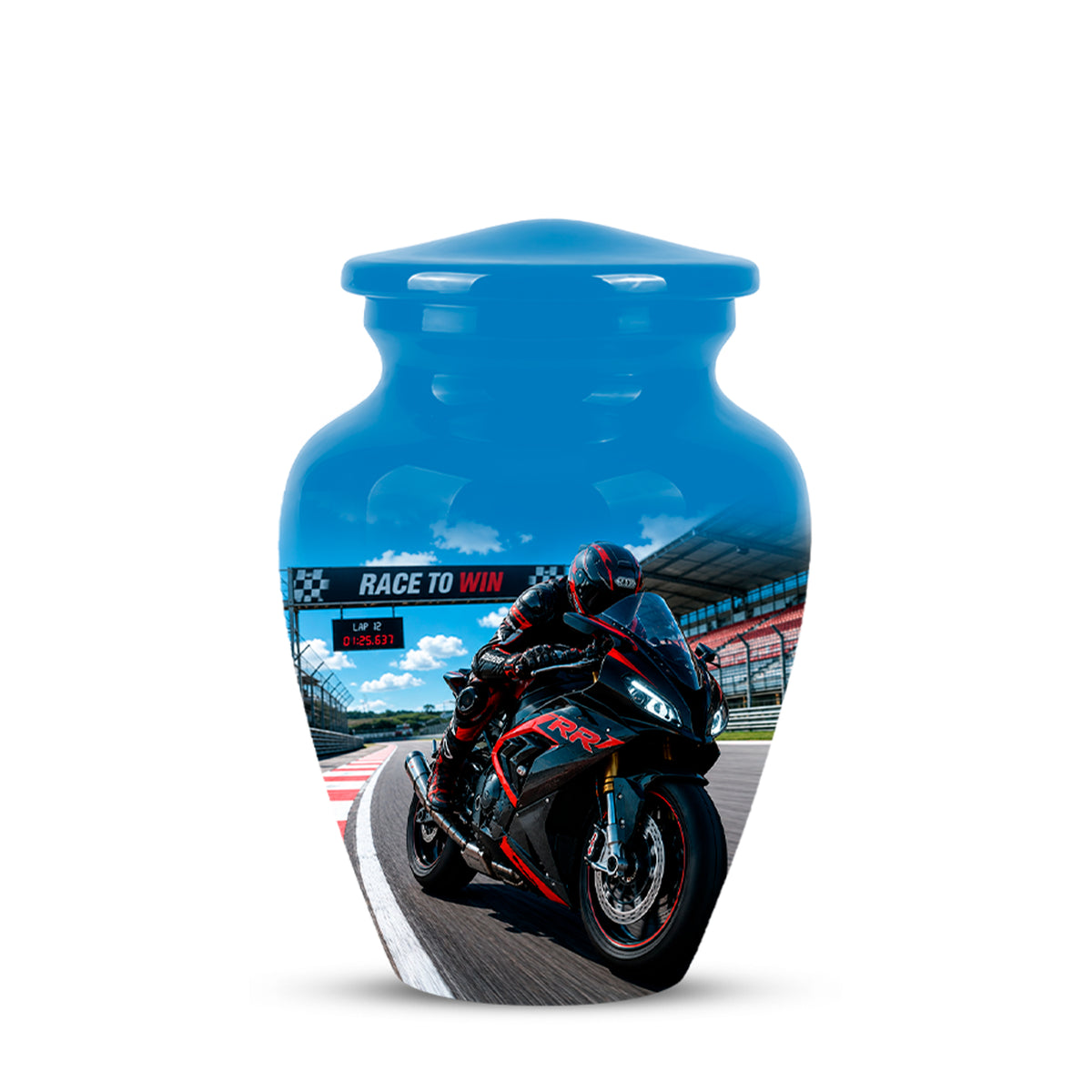 Personalized Motorcycle Rider Cremation Urn – Racing Bike Memorial Tribute
