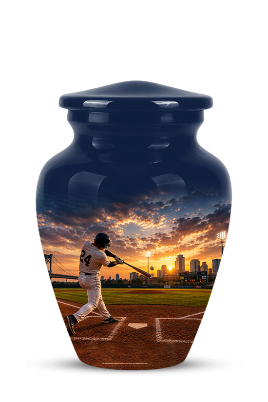 Personalized Baseball Hitter Cremation Urn - Handcrafted Urn For Athletes Ashes