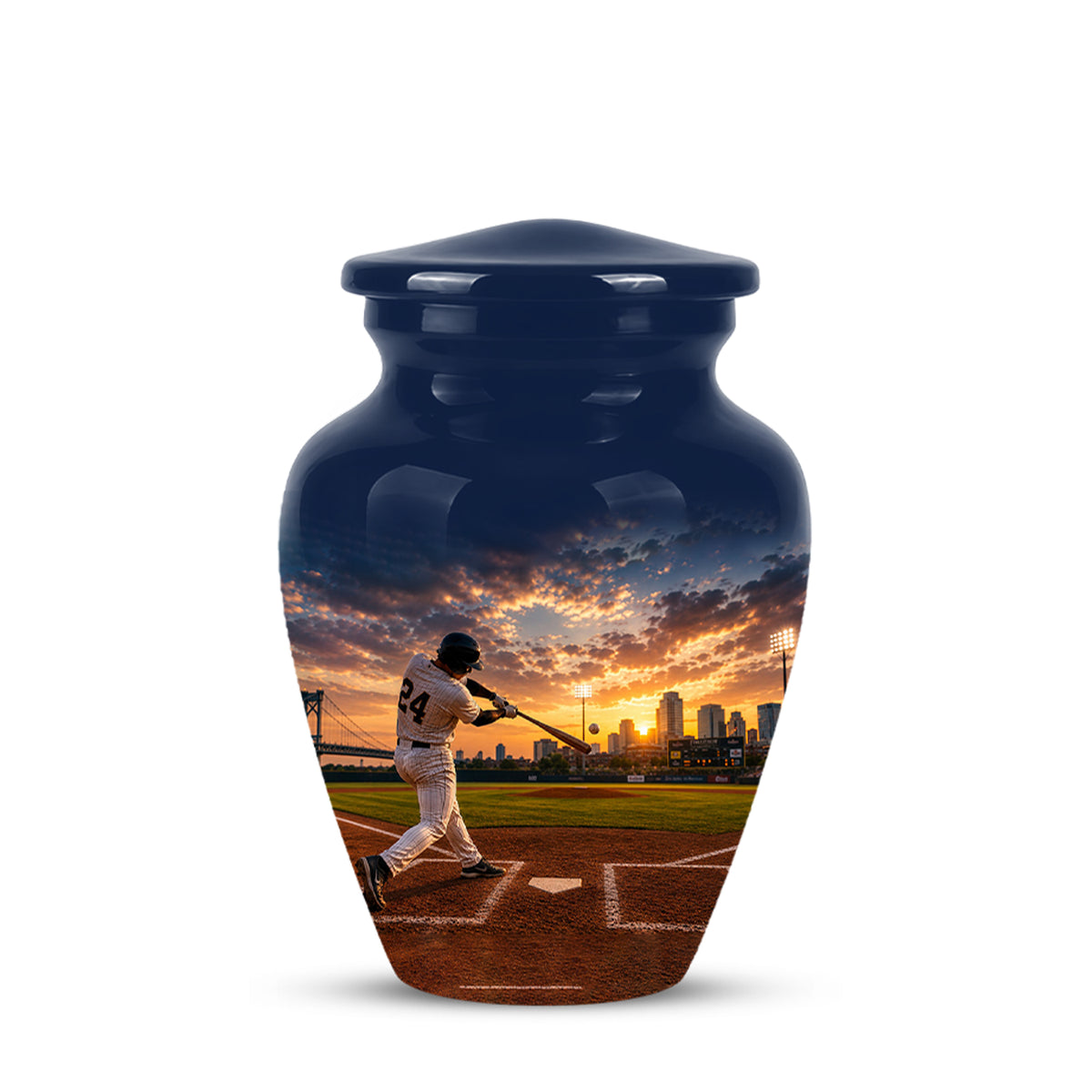 Personalized Baseball Hitter Cremation Urn - Handcrafted Urn For Athletes Ashes