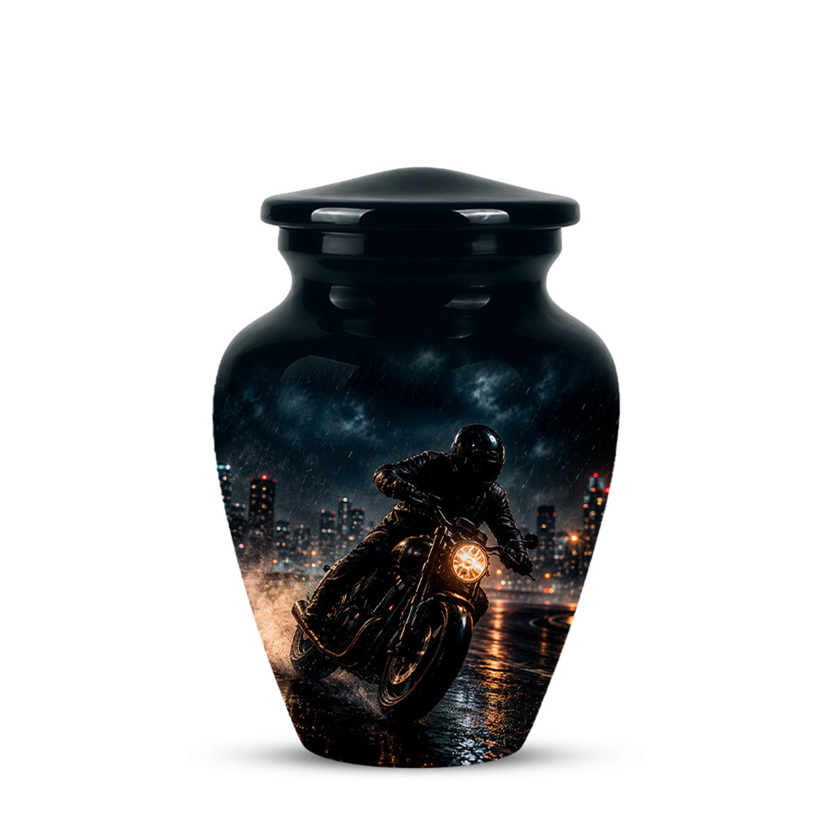 Personalized Biker Cremation Urn – Motorcycle Rider Memorial Tribute