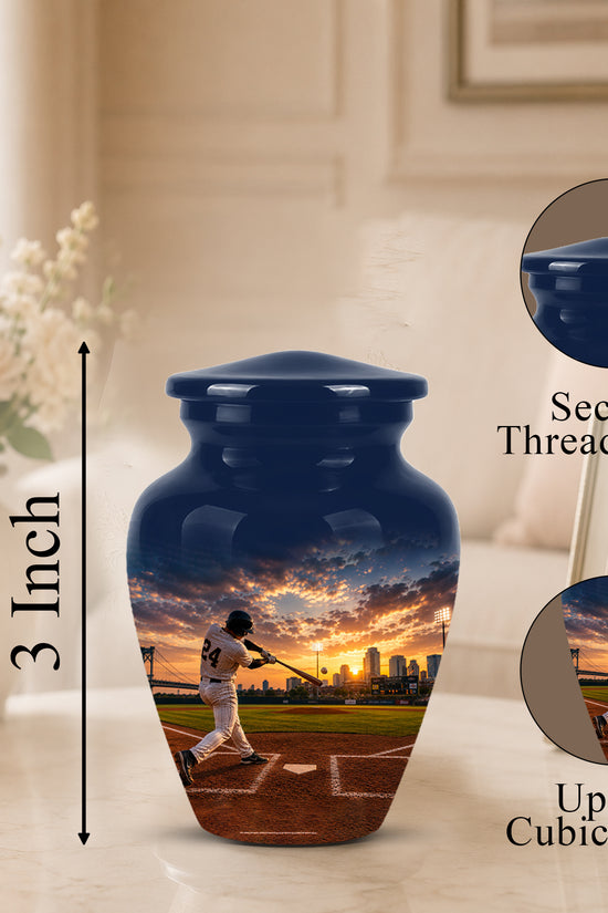 Personalized Baseball Hitter Cremation Urn - Handcrafted Urn For Athletes Ashes