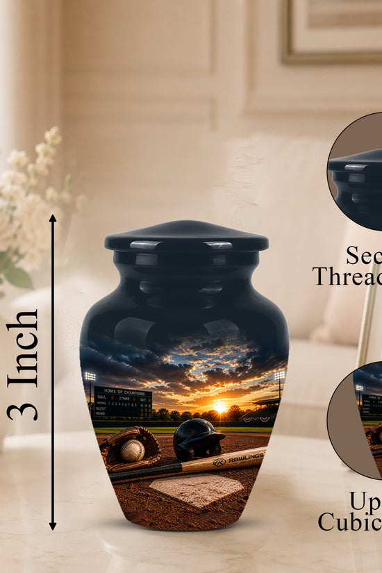 Personalized Baseball Bat & Accessories Urn - Sunset Funeral Urns For Ashes