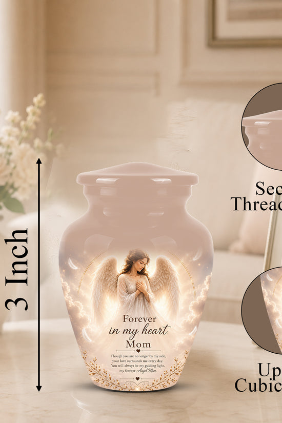 Majestic Angel Mom With Wings Urn - Personalized Quotes Cremation Urn For Ashes