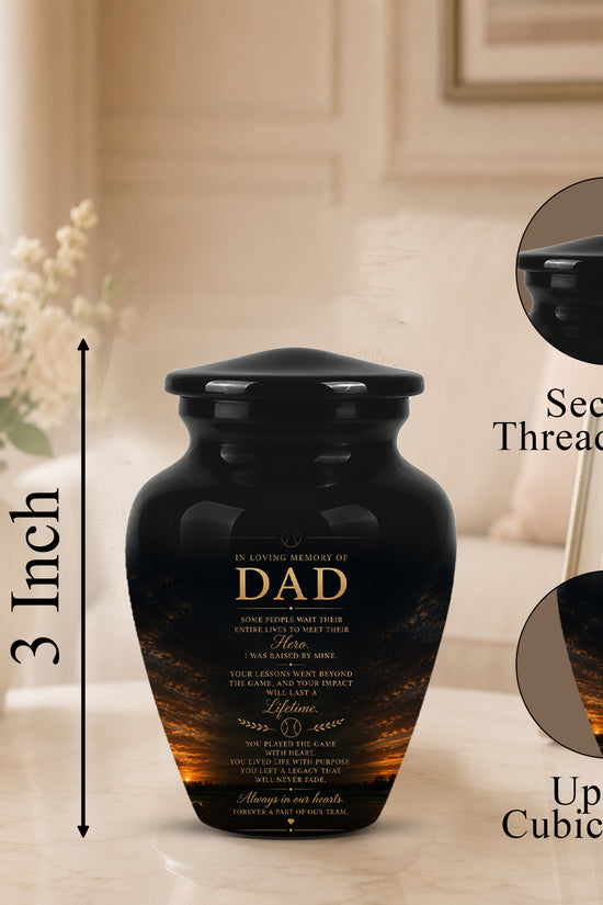 Personalized Black Urns For Dad - Quotes Aluminum Memorial Urns For Father