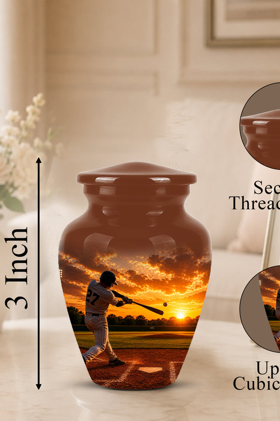 Personalized Baseball Hitters Cremation Urn - Handcrafted Memorial Urns For Ashes