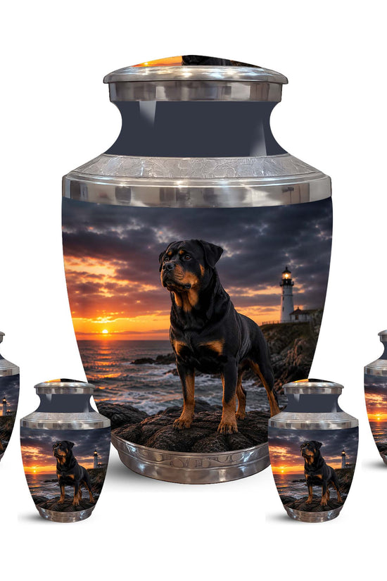 Personalized Rottweiler Dog Memorial Urn – Black Aluminum Urns For Pets